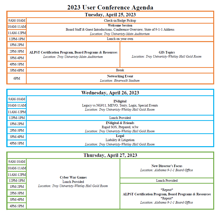 2023 User Conference Agenda